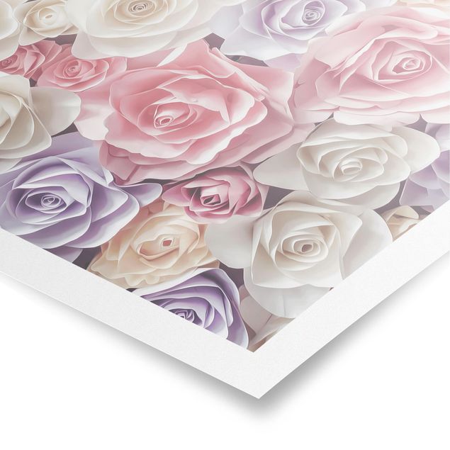 Cuadros decorativos Pastel Paper Art Roses