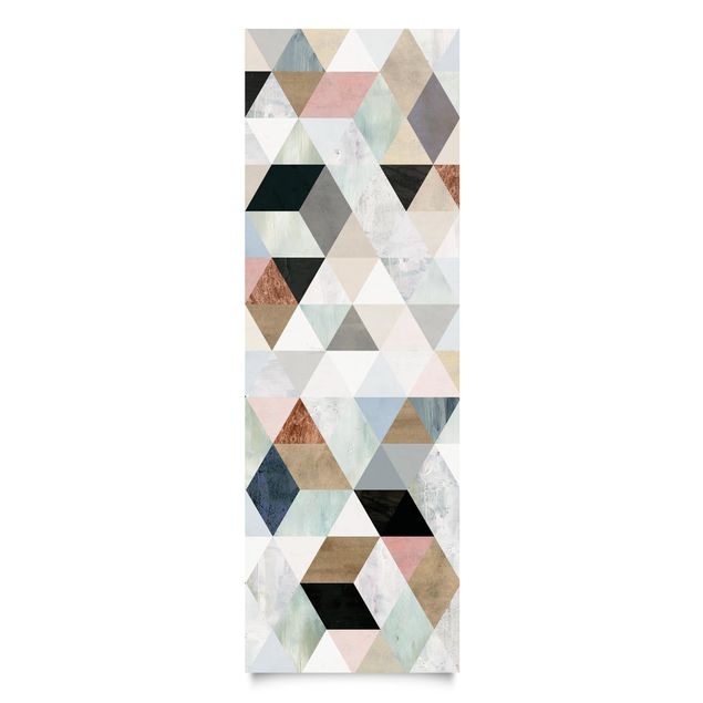 Láminas de vinilo Watercolour Mosaic With Triangles I
