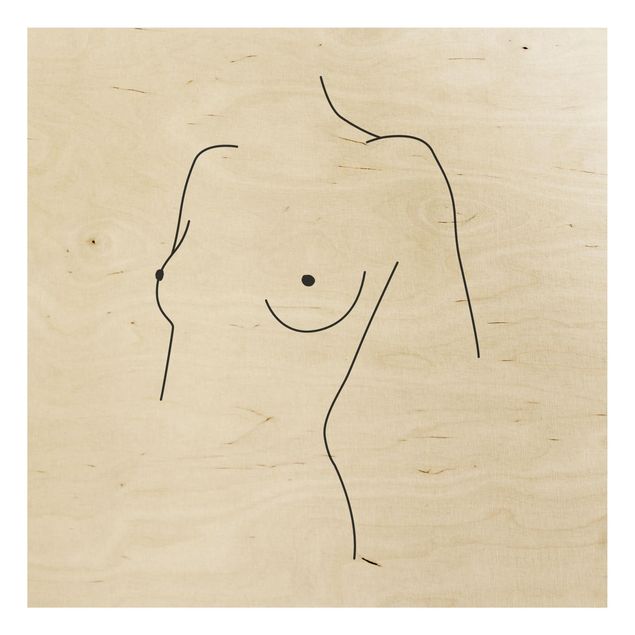 Estilo artístico Line art Line Art Nude Bust Woman Black And White