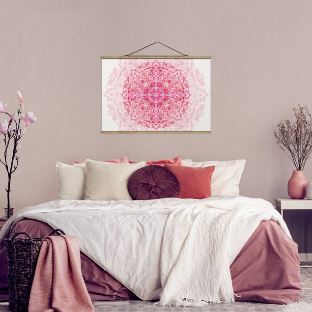 Cuadros de mandalas para dormitorios Mandala Watercolour Ornament Pink