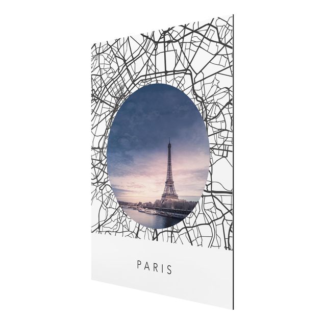 Cuadros de ciudades Map Collage Paris