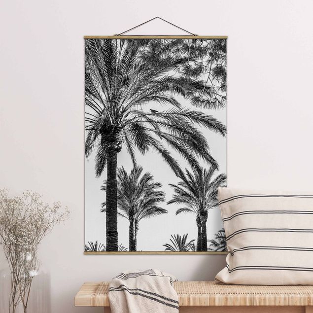 Decoración en la cocina Palm Trees At Sunset Black And White