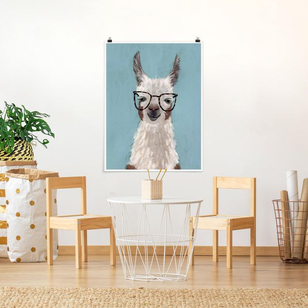 Póster animales Lama With Glasses II