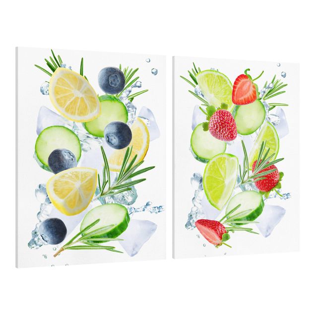 Lienzos decorativos Berries And Citrus Ice Spash
