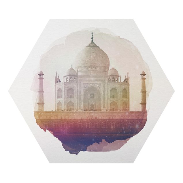 cuadros hexagonales WaterColours - Taj Mahal