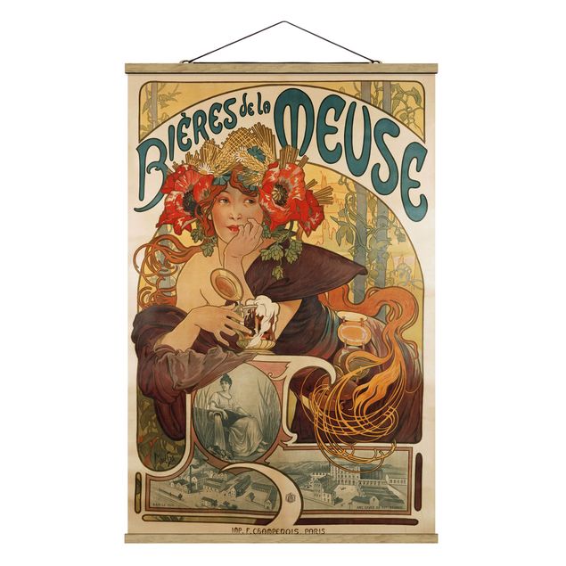 Reproducciones de cuadros Alfons Mucha - Poster For La Meuse Beer