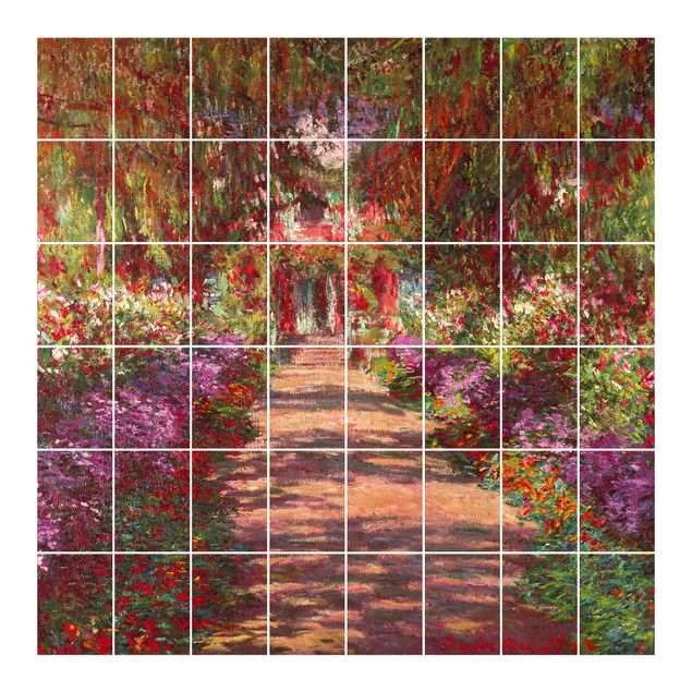 Adhesivos para azulejos Claude Monet - Pathway In Monet's Garden At Giverny