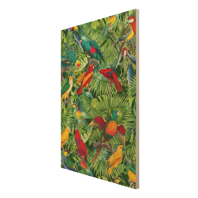 Cuadros Haase Colourful Collage - Parrots In The Jungle