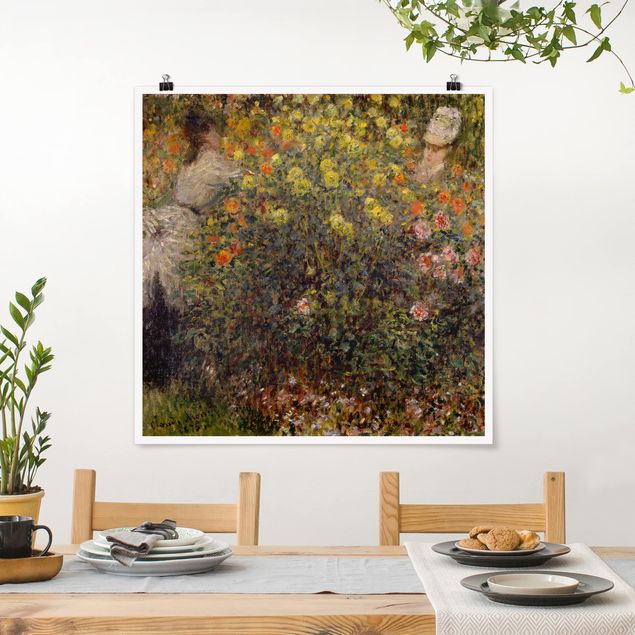 Cuadros Impresionismo Claude Monet - Two Ladies in the Flower Garden