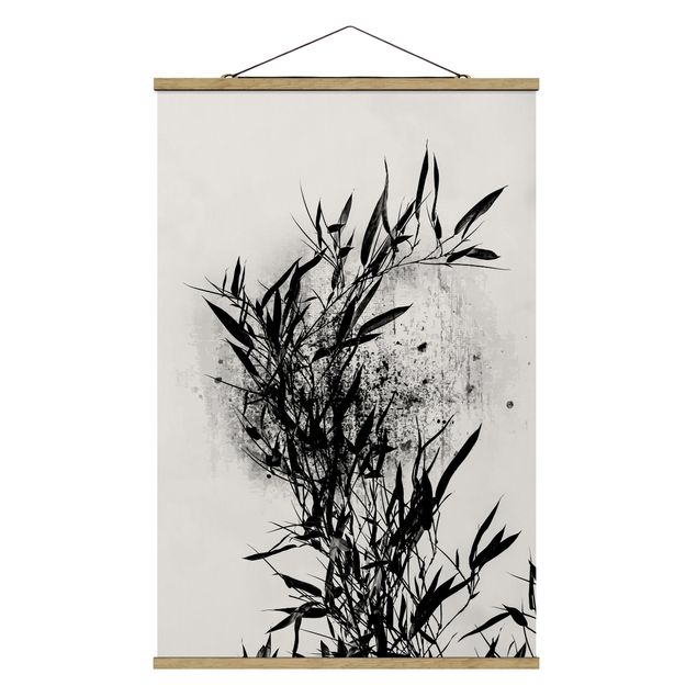 Cuadro con paisajes Graphical Plant World - Black Bamboo