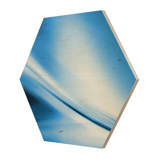 Hexagon Bild Holz - Deep Blue Heaven