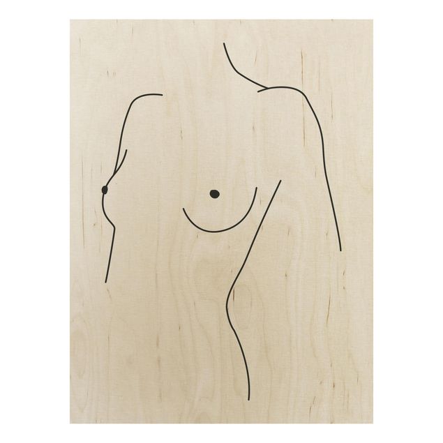 Estilo artístico Line art Line Art Nude Bust Woman Black And White