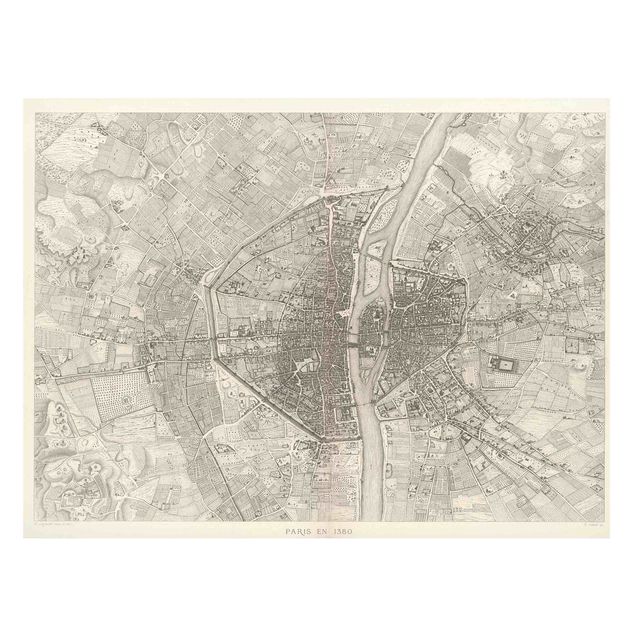 Cuadros París Vintage Map Paris