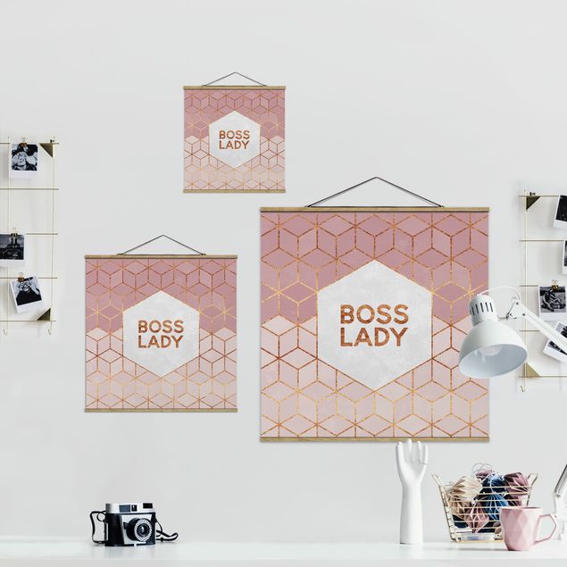 Cuadros Elisabeth Fredriksson Boss Lady Hexagons Pink