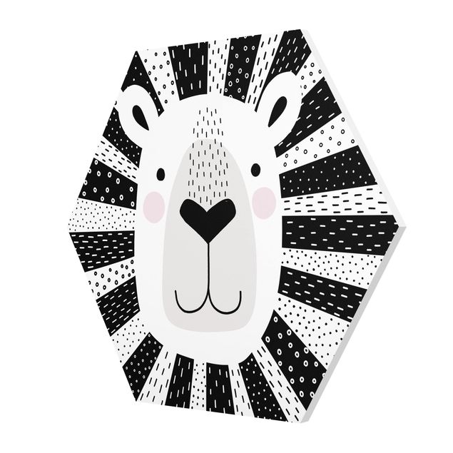 Cuadros en blanco y negro Zoo With Patterns - Lion