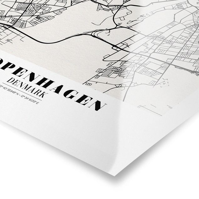 Cuadros Copenhagen City Map - Classic