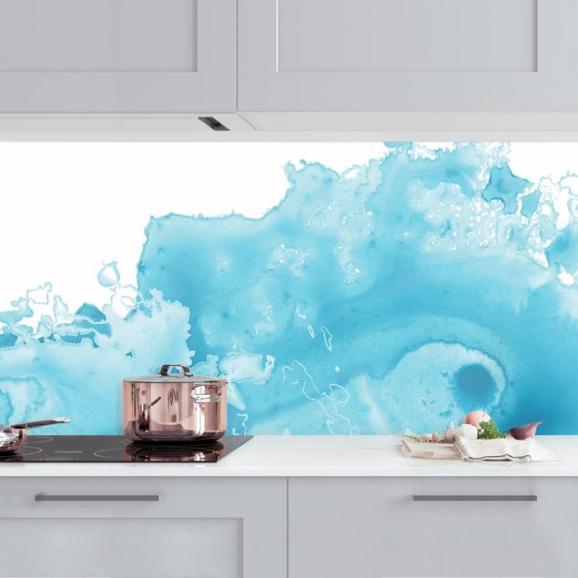 Decoración de cocinas Wave Watercolour Turquoise l