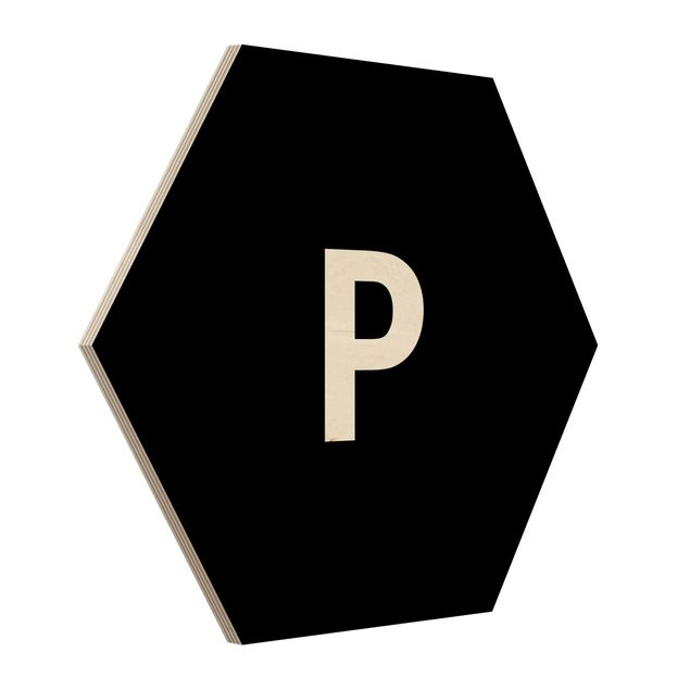 Cuadros hexagonales Letter Black P