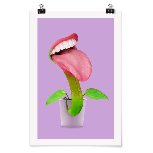Póster de cuadros famosos Carnivorous Plant With Mouth