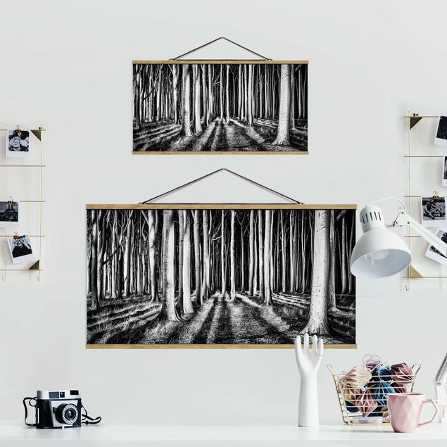 Cuadros en blanco y negro Spooky Forest
