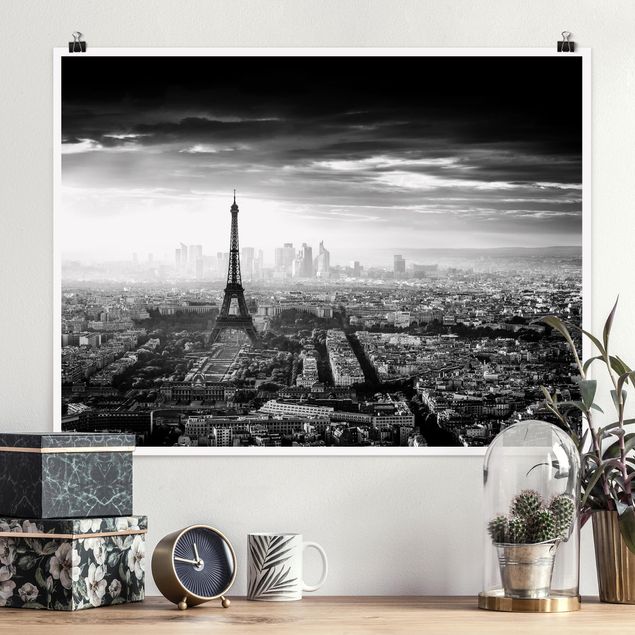 Decoración en la cocina The Eiffel Tower From Above Black And White