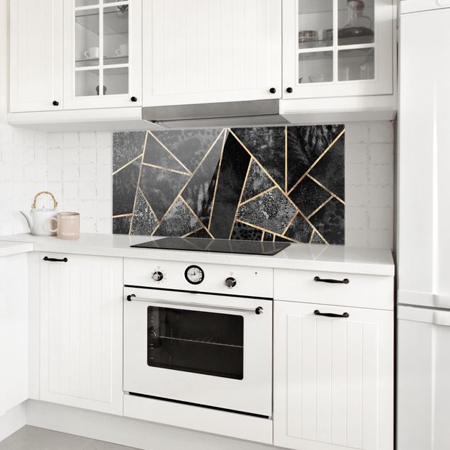 Panel antisalpicaduras cocina patrones Gray Triangles Gold