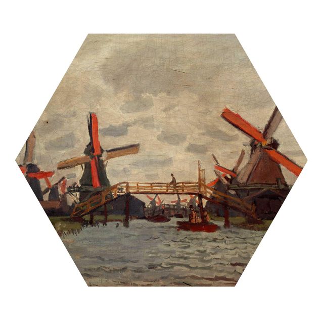 Cuadros de monet Claude Monet - Windmills in Westzijderveld near Zaandam