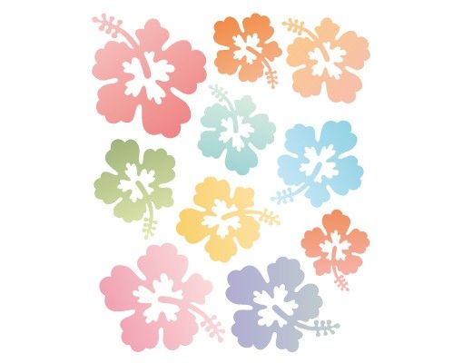 Vinilos de pared amor No.547 Hibiscus Flowers In Pastells