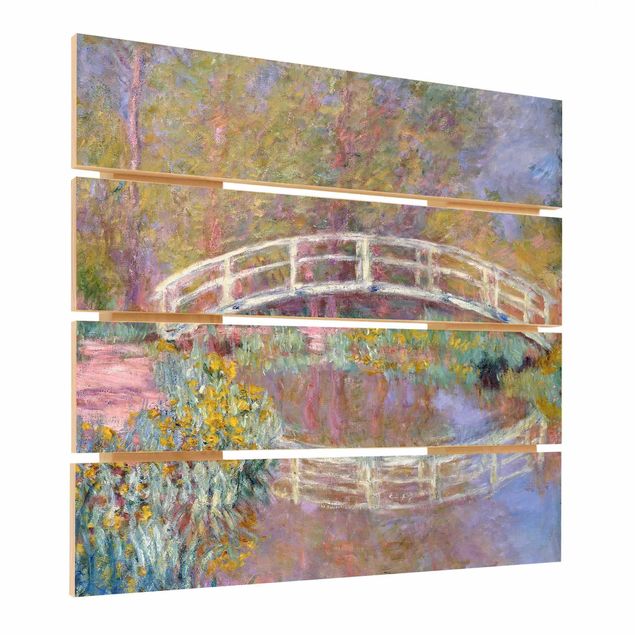 Cuadros de madera flores Claude Monet - Bridge Monet's Garden