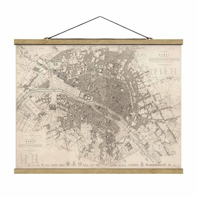 Cuadros mapamundi Vintage Map Paris