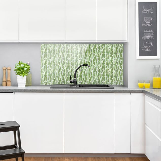Panel antisalpicaduras cocina patrones Natural Pattern Succulents In Green