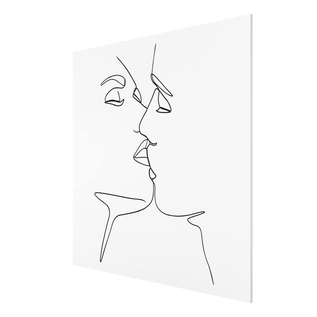 Cuadros desnudo Line Art Kiss Faces Black And White