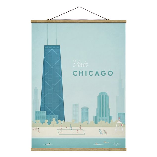 Cuadros retro Travel Poster - Chicago