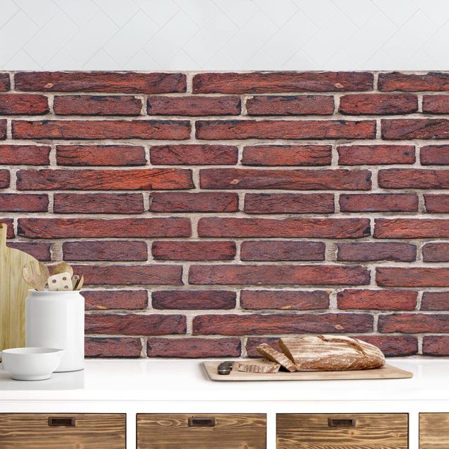 Decoración de cocinas Brick Wall Red