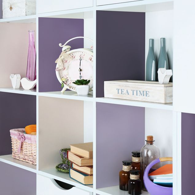 Papel adhesivo para muebles mate 3 Violet Squares Flower Colours & Light Contrast Colours