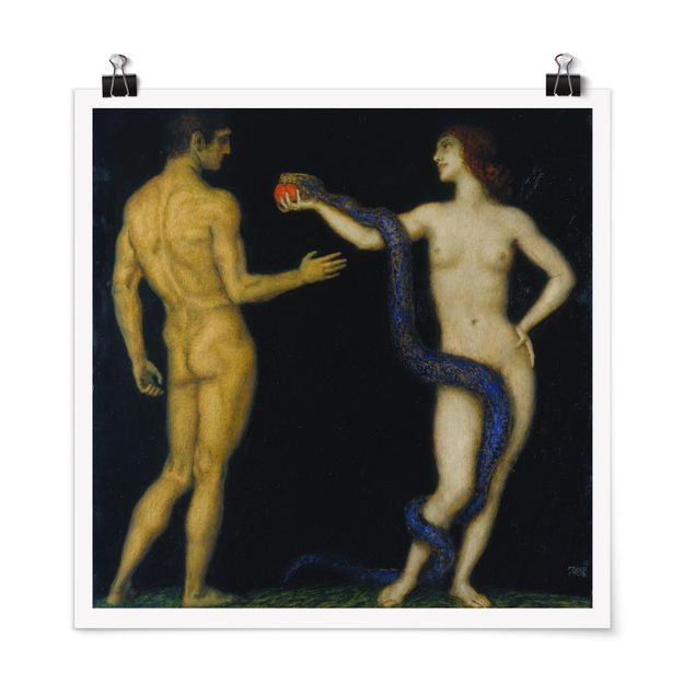 Láminas cuadros famosos Franz von Stuck - Adam and Eve