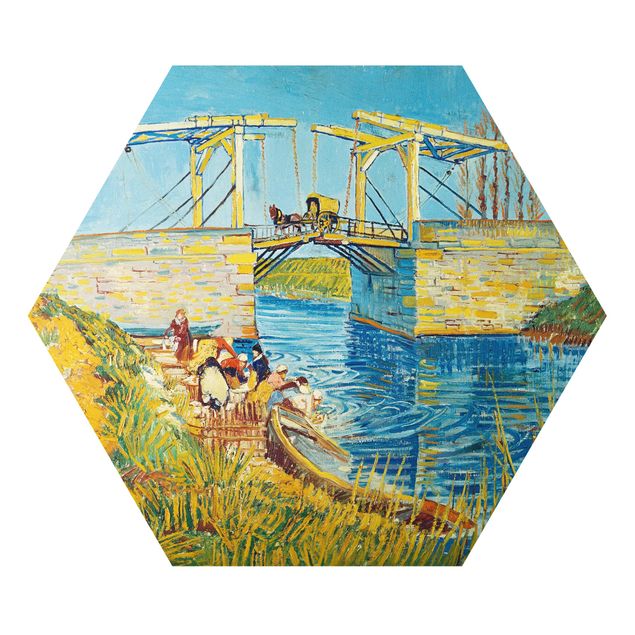 Cuadros famosos Vincent van Gogh - The Drawbridge at Arles with a Group of Washerwomen
