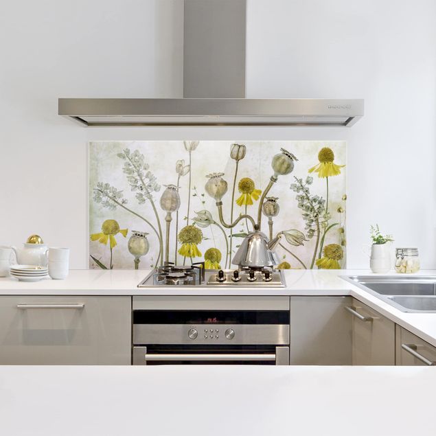 Poppy And Helenium panel antisalpicaduras cocina formato horizontal
