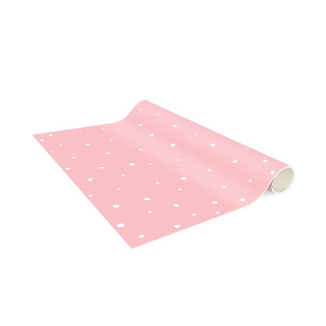 Alfombras modernas Drawn Little Dots On Pastel Pink
