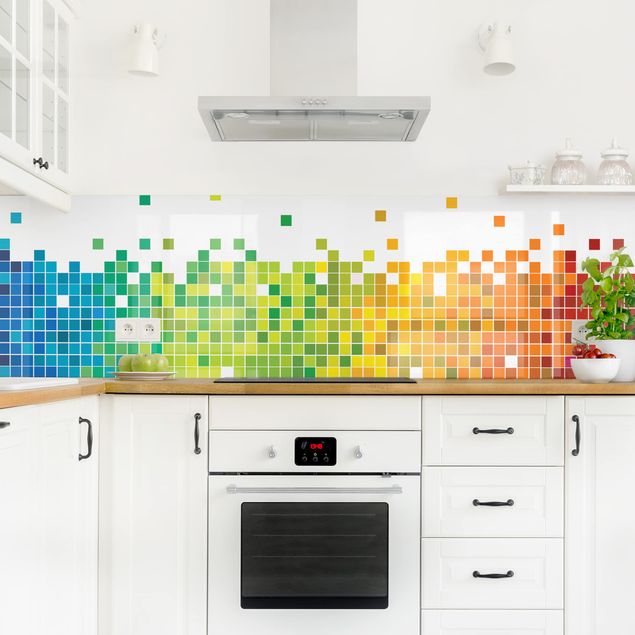 Salpicadero cocina Pixel Rainbow