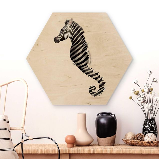 Decoración de cocinas Seahorse With Zebra Stripes