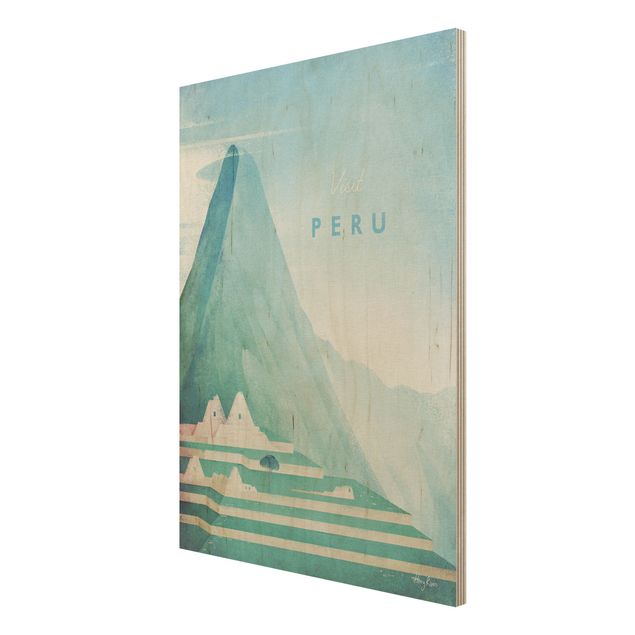 cuadros de madera vintage Travel Poster - Peru