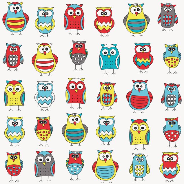 Vinilos para muebles Kids Pattern With Various Owls