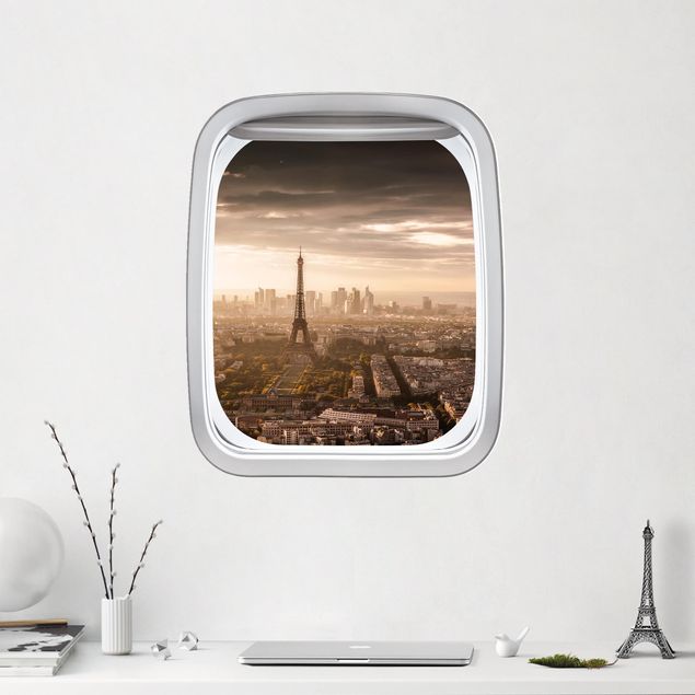 Vinilo ciudades Aircraft Window Great View Of Paris
