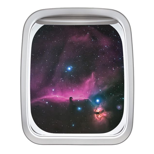Vinilo 3d pared Aircraft Window Orion Nebula