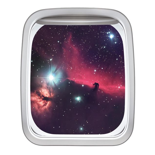 Decoración infantil pared Aircraft Window Horse In Space