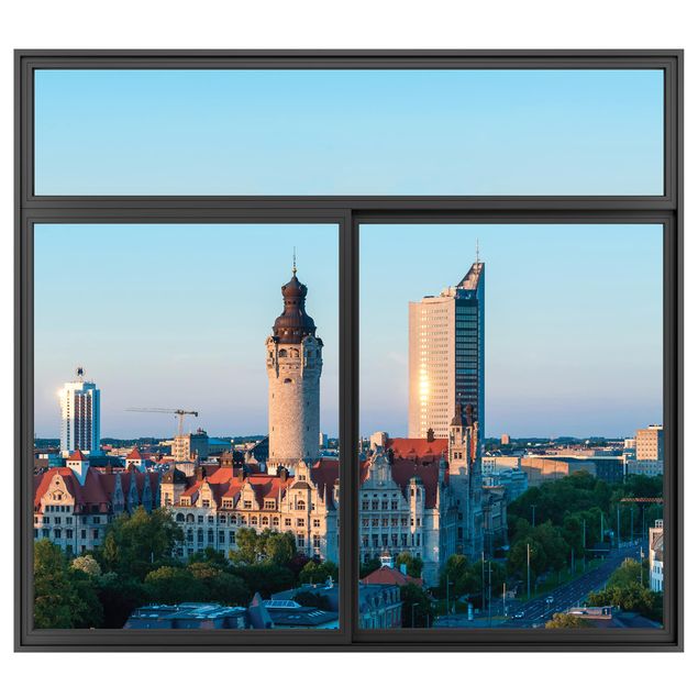 Decoración de cocinas Window Black Leipzig Skyline