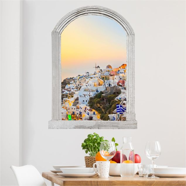 Vinilo ciudades Stone Arch Bright Santorini