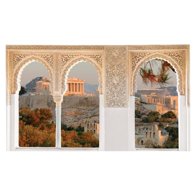 Vinilo 3d pared Decorated Window Acropolis