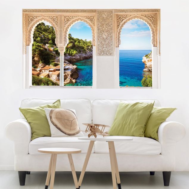 Vinilos de pared islas Decorated Window Cala De Deia In Majorca